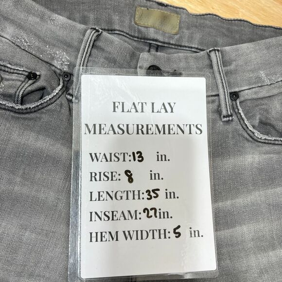 Mother Looker Ankle Fray Last Chance Saloon Gray Skinny Jeans Women's 26 - Picture 16 of 16